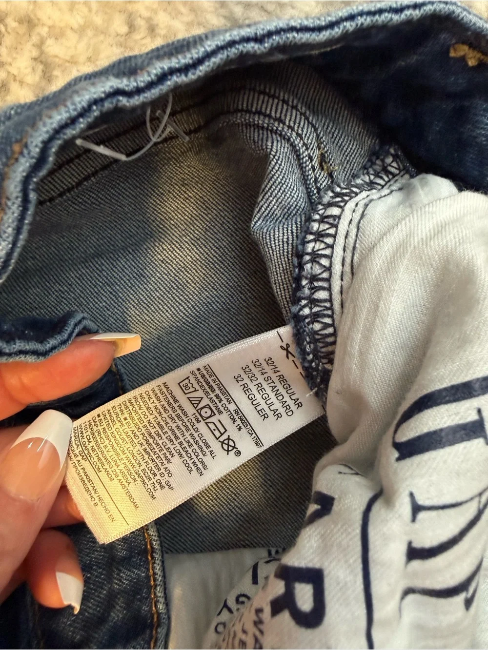 GAP Curvy High Rise Stride Wide Leg Jeans Medium Wash Size 32 14R